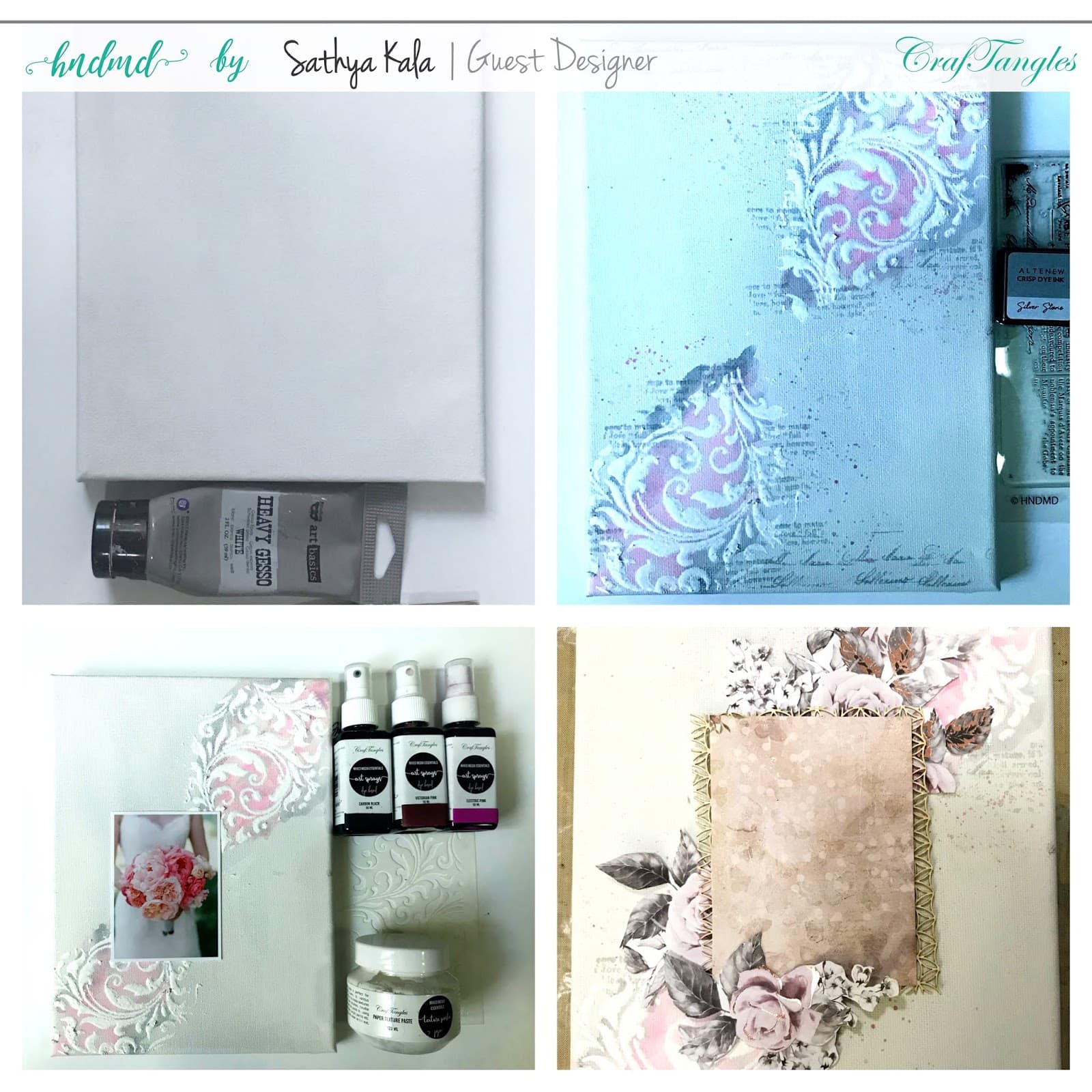 Mixed media Canvas - Guest post by Sathya Kala 1