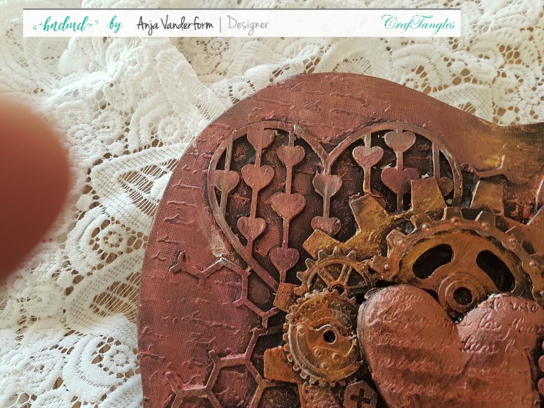 Mixed Media Heart, coloured with beautiful Craftangle waxes. 3