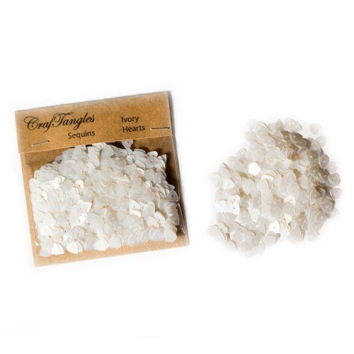 CrafTangles Sequins - Ivory Hearts