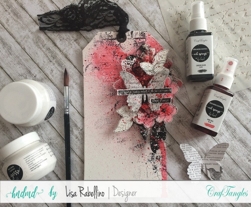 Mixed media tag "Be Different" with video tutorial 1