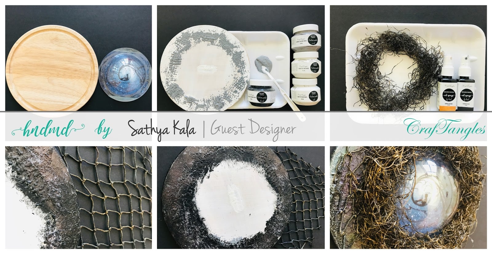 Mixed media atlered art by SathyaKala using CrafTangles products 2
