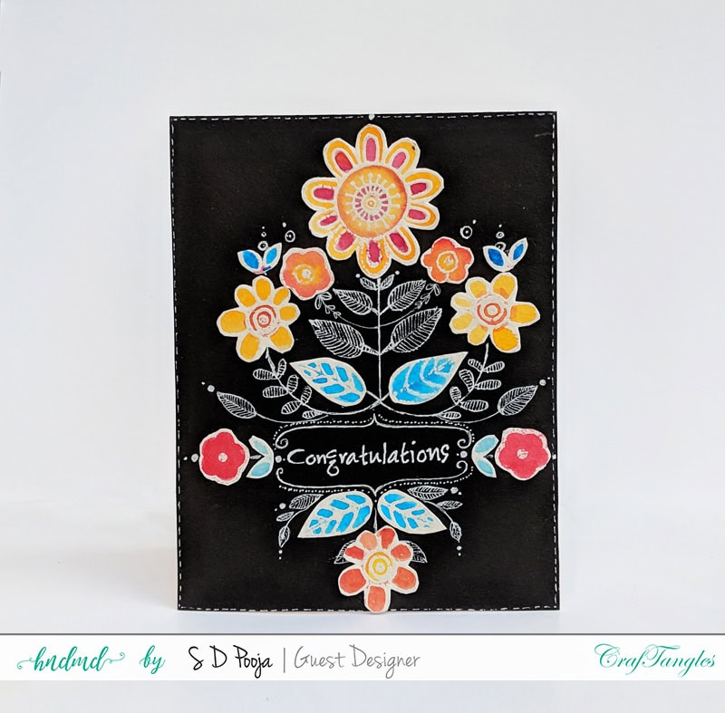 Exploring some more techniques with CrafTangles liquid watercolors by SD Pooja 2