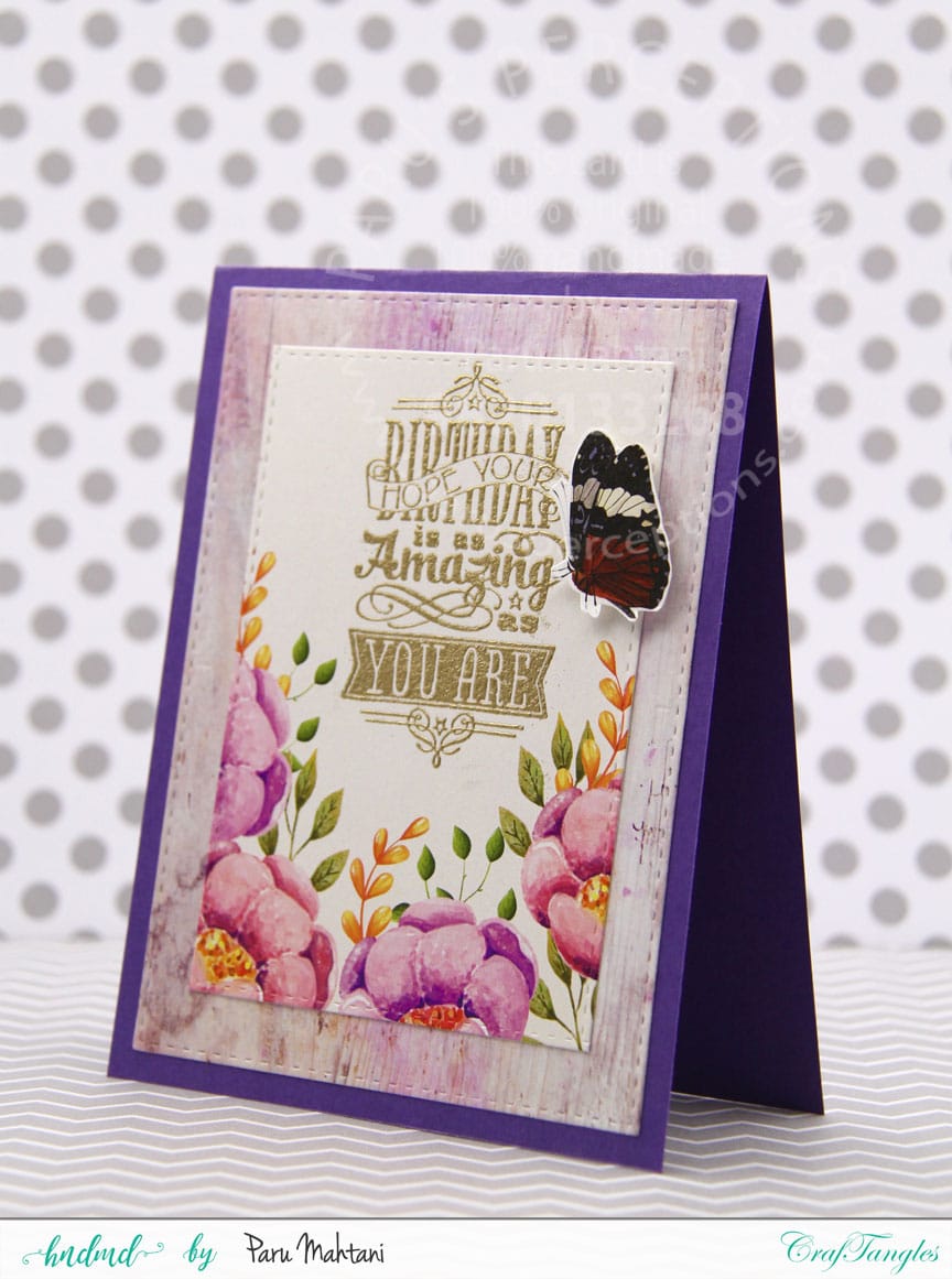 Floral cards using Craftangles "Countryside" patterned paper and element packs 3