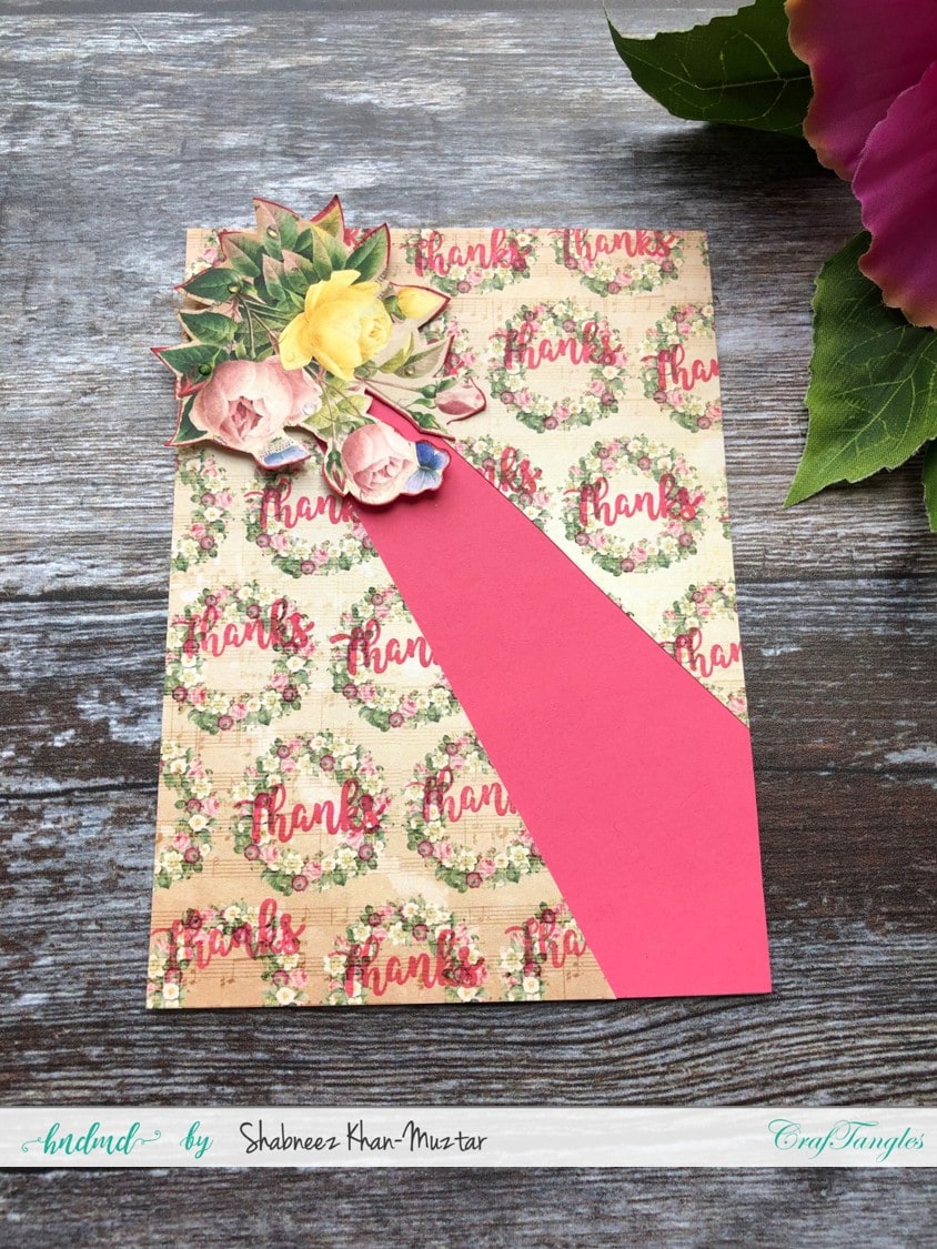 Split Cards Using CrafTangles Vintage Rosette Paper Pad by Shabneez 4