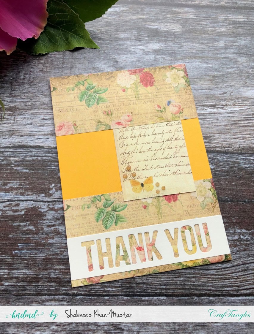 Split Cards Using CrafTangles Vintage Rosette Paper Pad by Shabneez 2