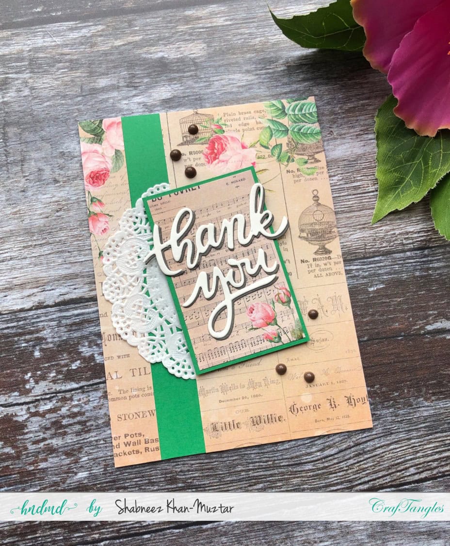 Split Cards Using CrafTangles Vintage Rosette Paper Pad by Shabneez 3