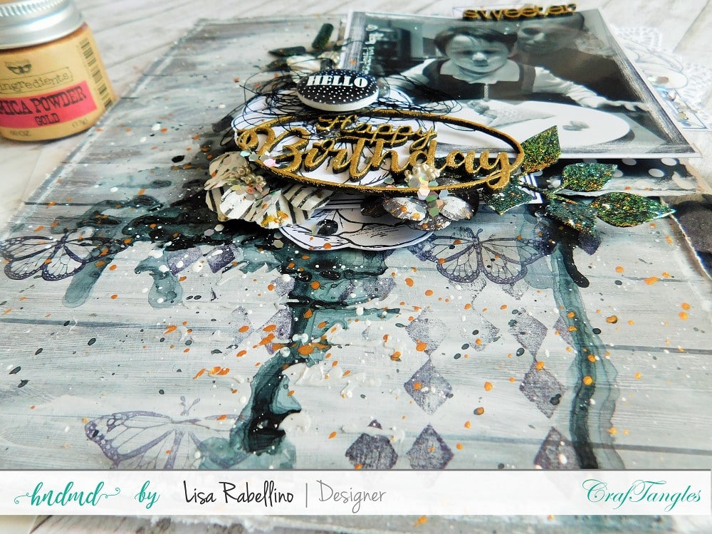 Mixed media canvas black and white by Lisa 6