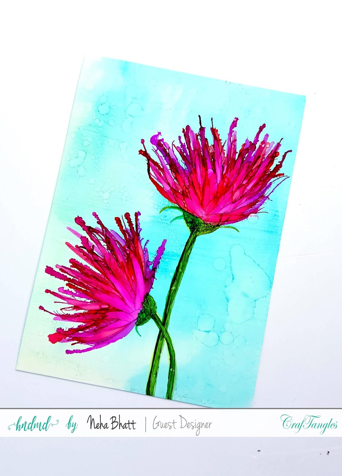 Some experiments with CrafTangles alcohol ink papers by Neha Bhatt [Periwinkle Creations] 14