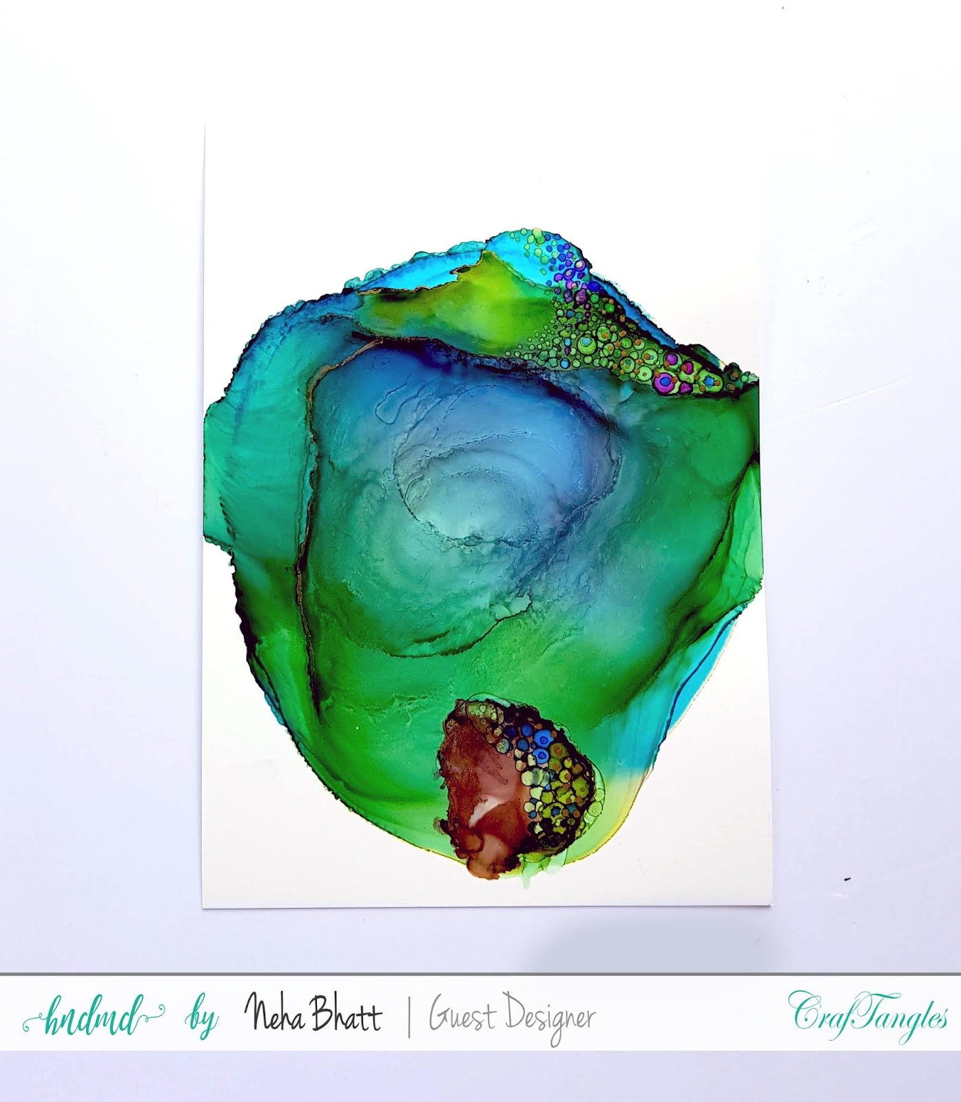 Some experiments with CrafTangles alcohol ink papers by Neha Bhatt [Periwinkle Creations] 8