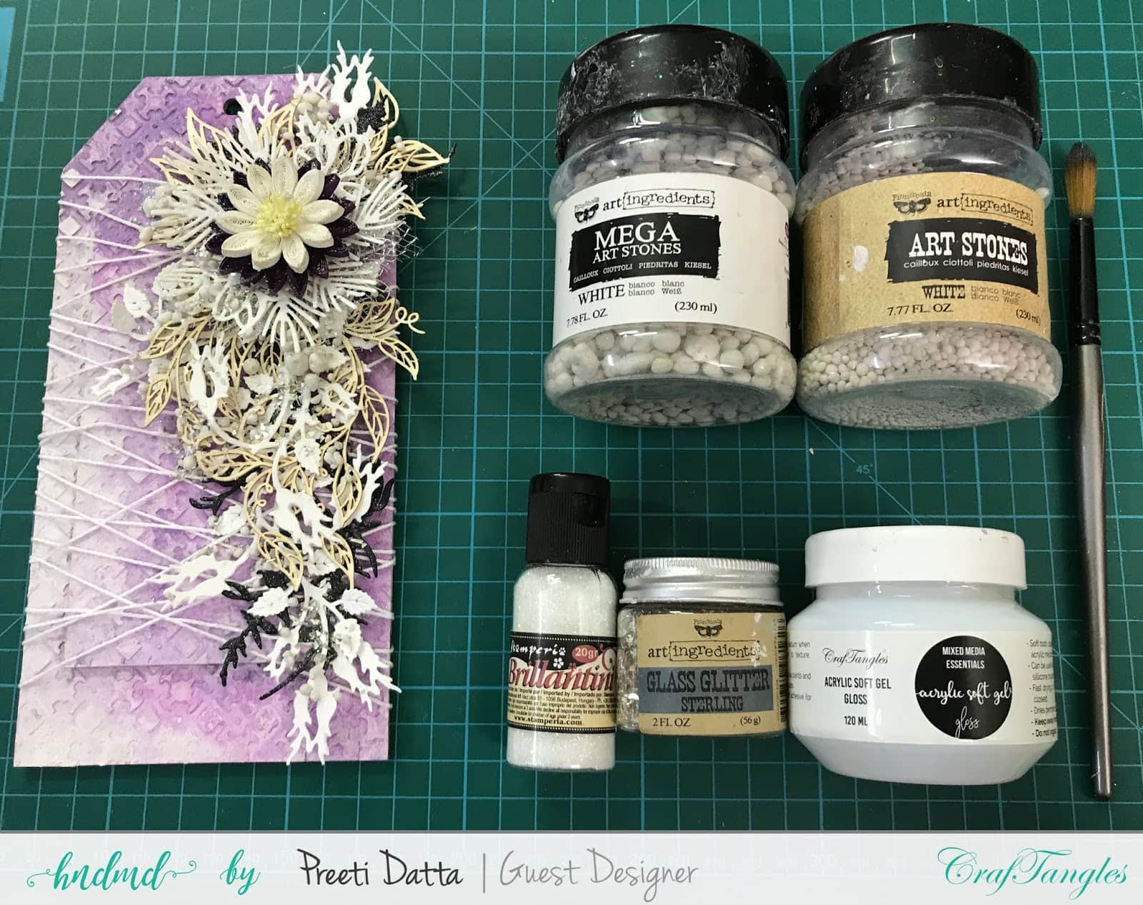 Floral Mixed Media Tag (with Pictorial) by Preeti Datta 26