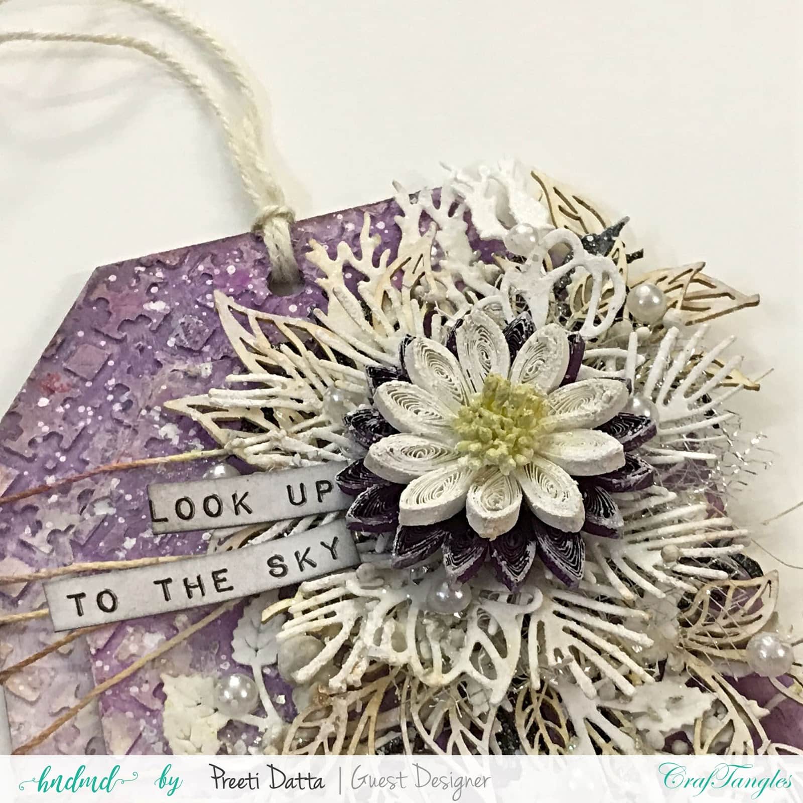 Floral Mixed Media Tag (with Pictorial) by Preeti Datta 8