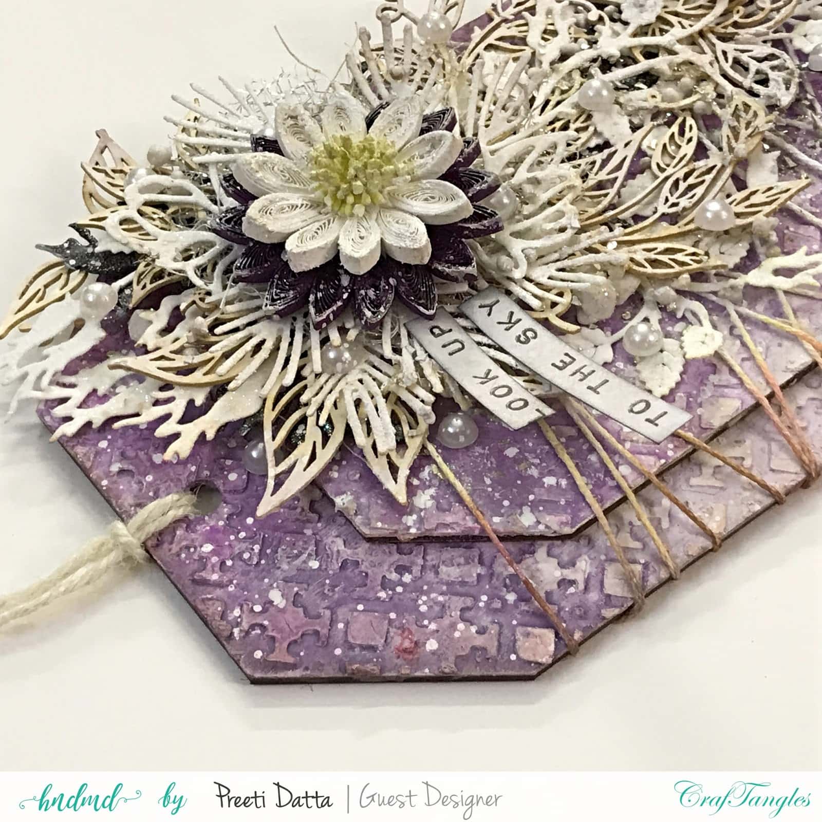 Floral Mixed Media Tag (with Pictorial) by Preeti Datta 9