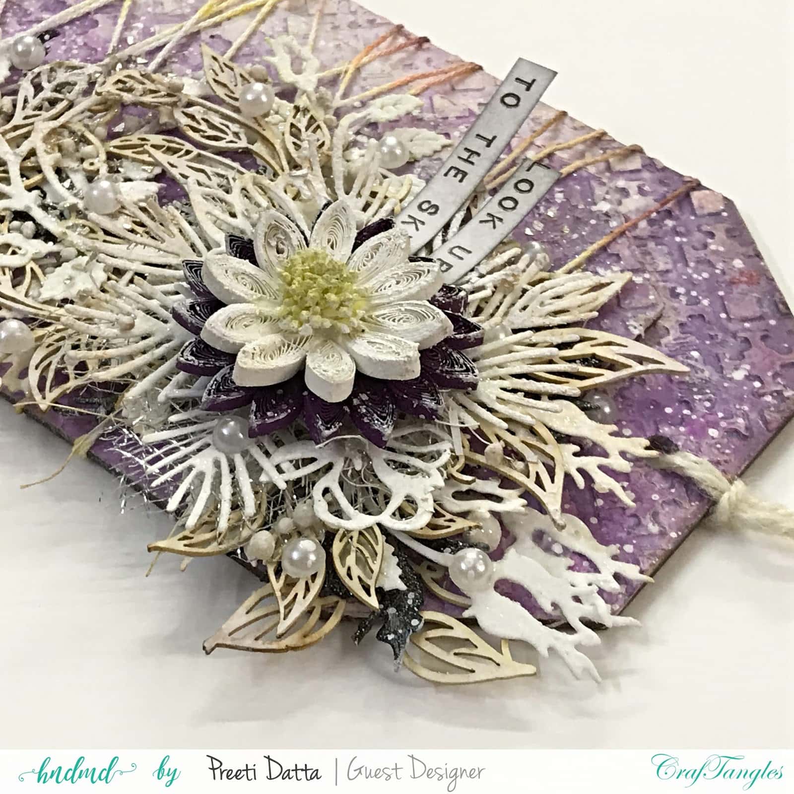 Floral Mixed Media Tag (with Pictorial) by Preeti Datta 10