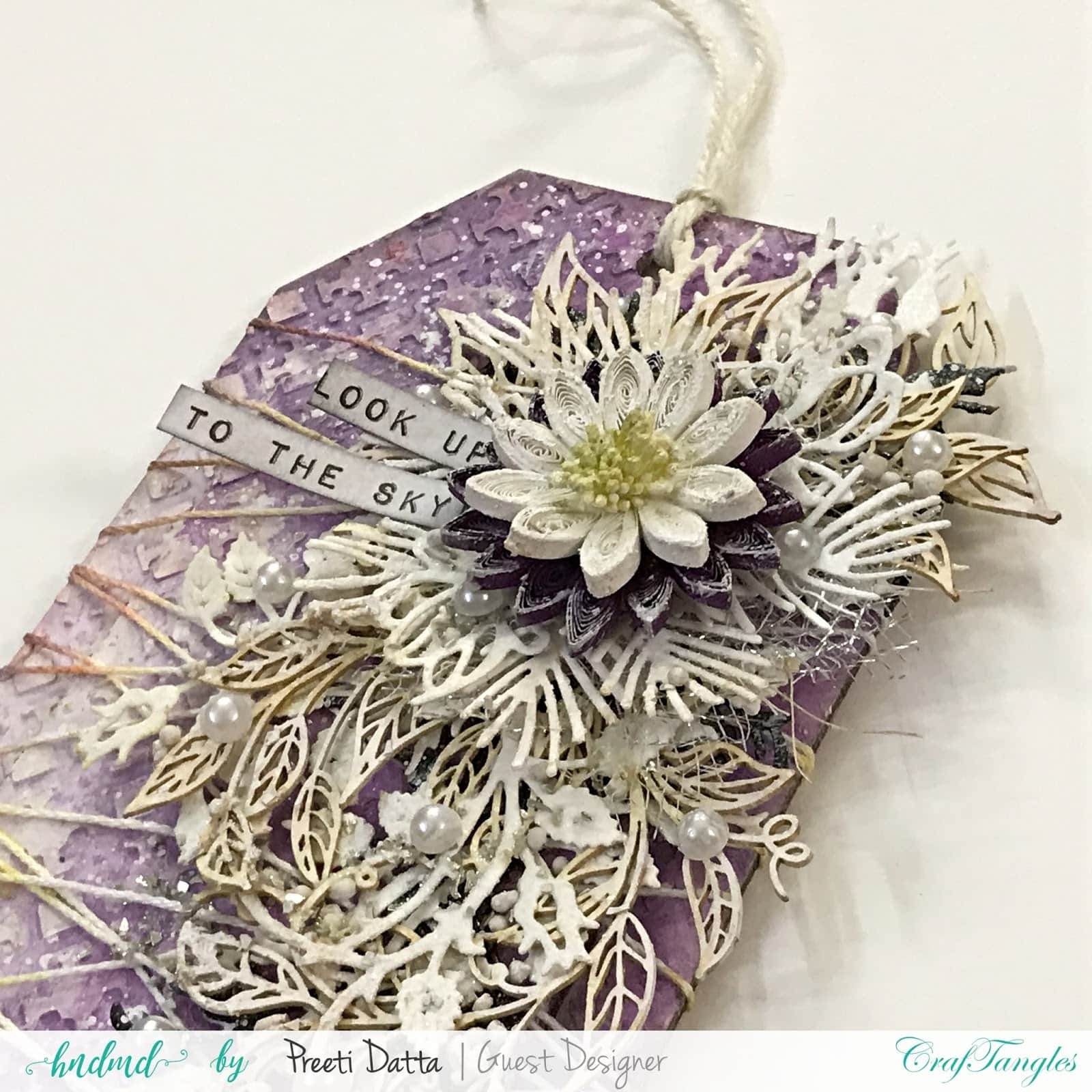 Floral Mixed Media Tag (with Pictorial) by Preeti Datta 11
