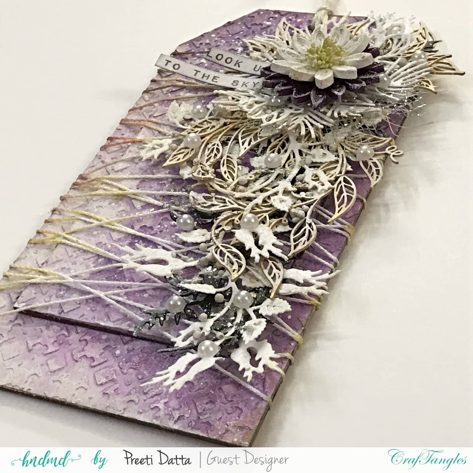 Floral Mixed Media Tag (with Pictorial) by Preeti Datta 12