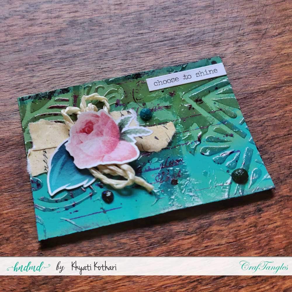 Some mixed media mini ATCs using CrafTangles products 6