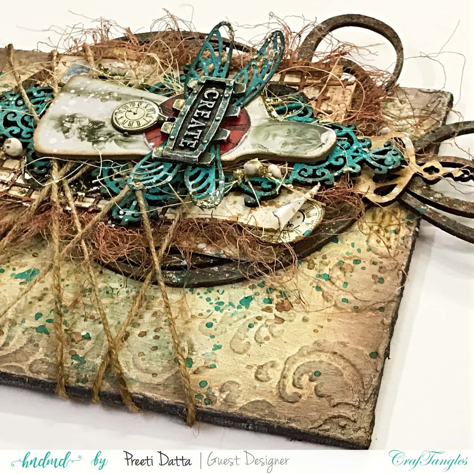 Vintage Mixed Media Canvas by Preeti Datta 9