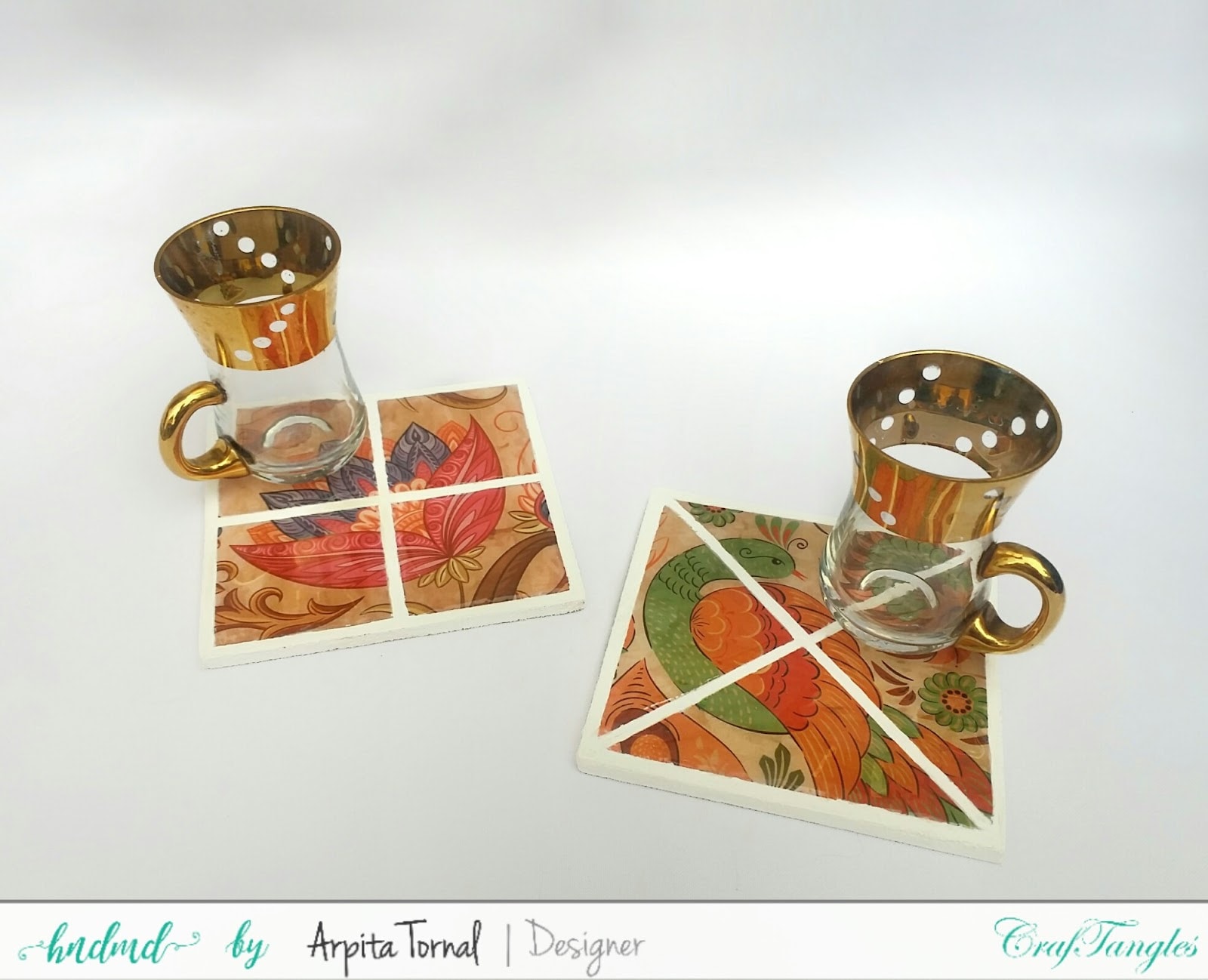 Faux Mosaic Decoupage Coasters - DIY start to end video tutorial 2