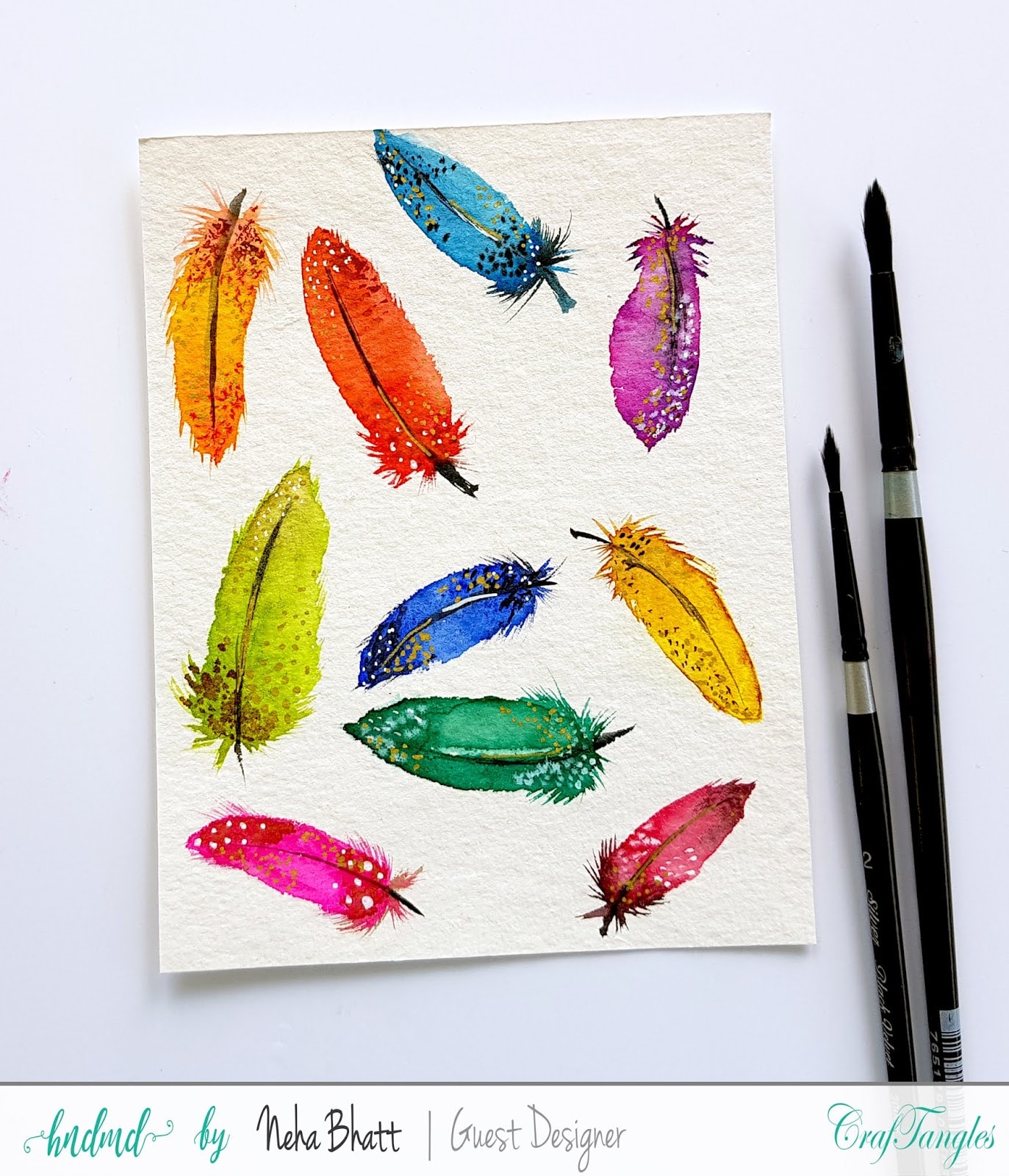 Some experiments with CrafTangles Rough watercolor paper by Neha Bhatt 5