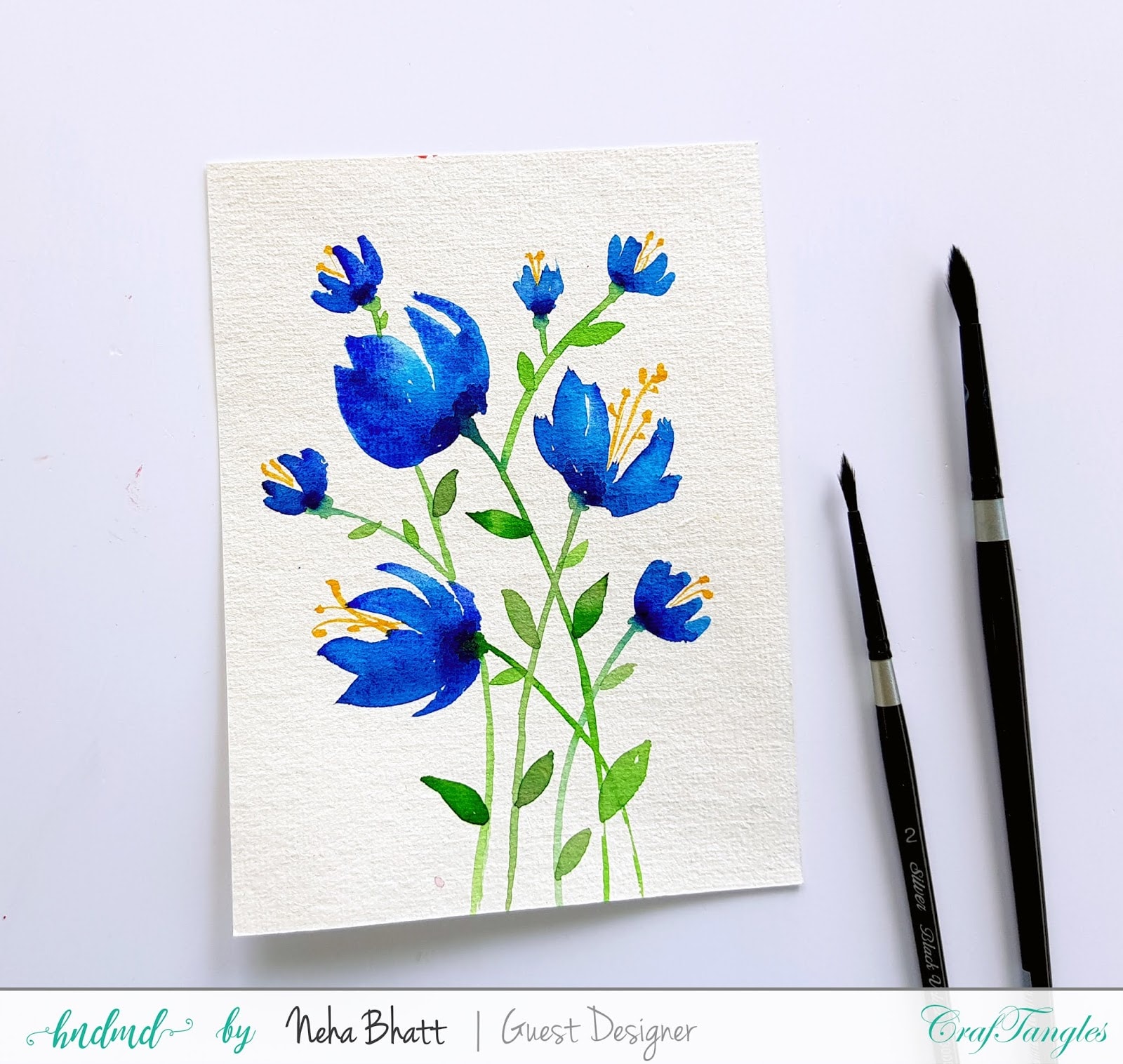 Some experiments with CrafTangles Rough watercolor paper by Neha Bhatt 3