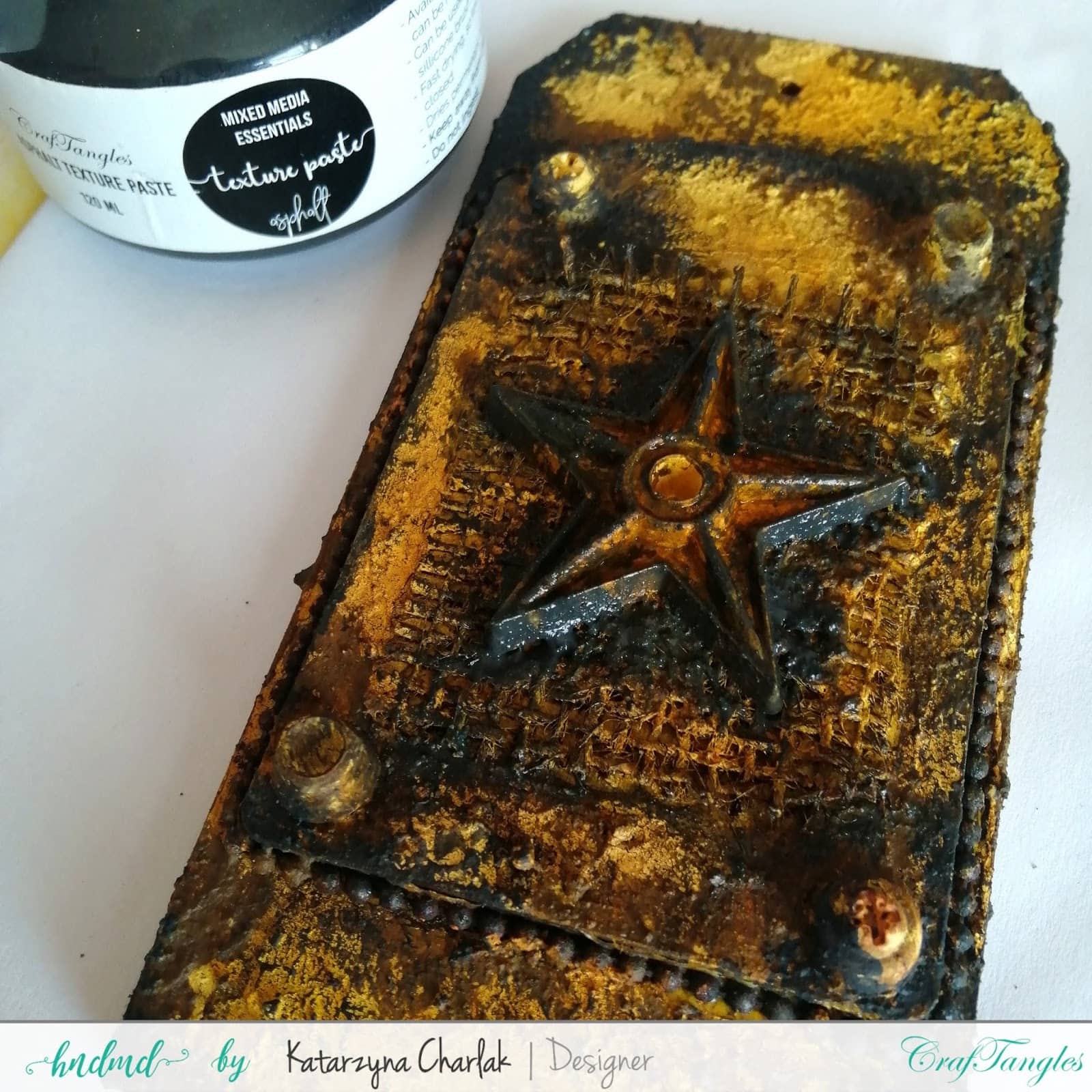 Rusty Tag- step by step tutorial by Katarzyna Charlak 9