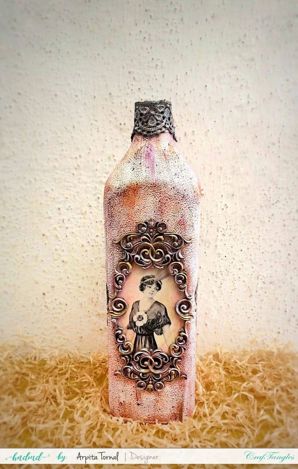 How to Decoupage On Bottle with picture tutorial by Arpita 11