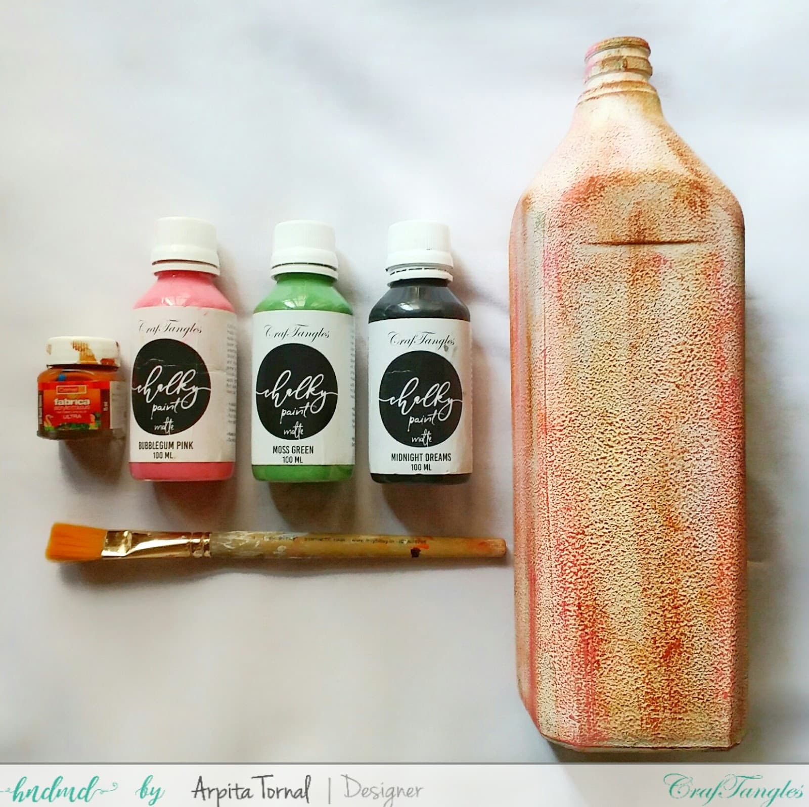 How to Decoupage On Bottle with picture tutorial by Arpita 2
