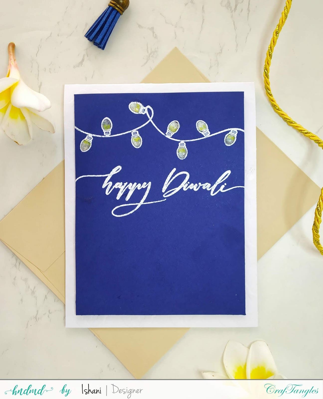 Craftangles Festive lights, Craftangles Diwali sentiments, Diwali cards, easy diwali cards, quick diwali cards, diwali lights card, handmade diwali cards