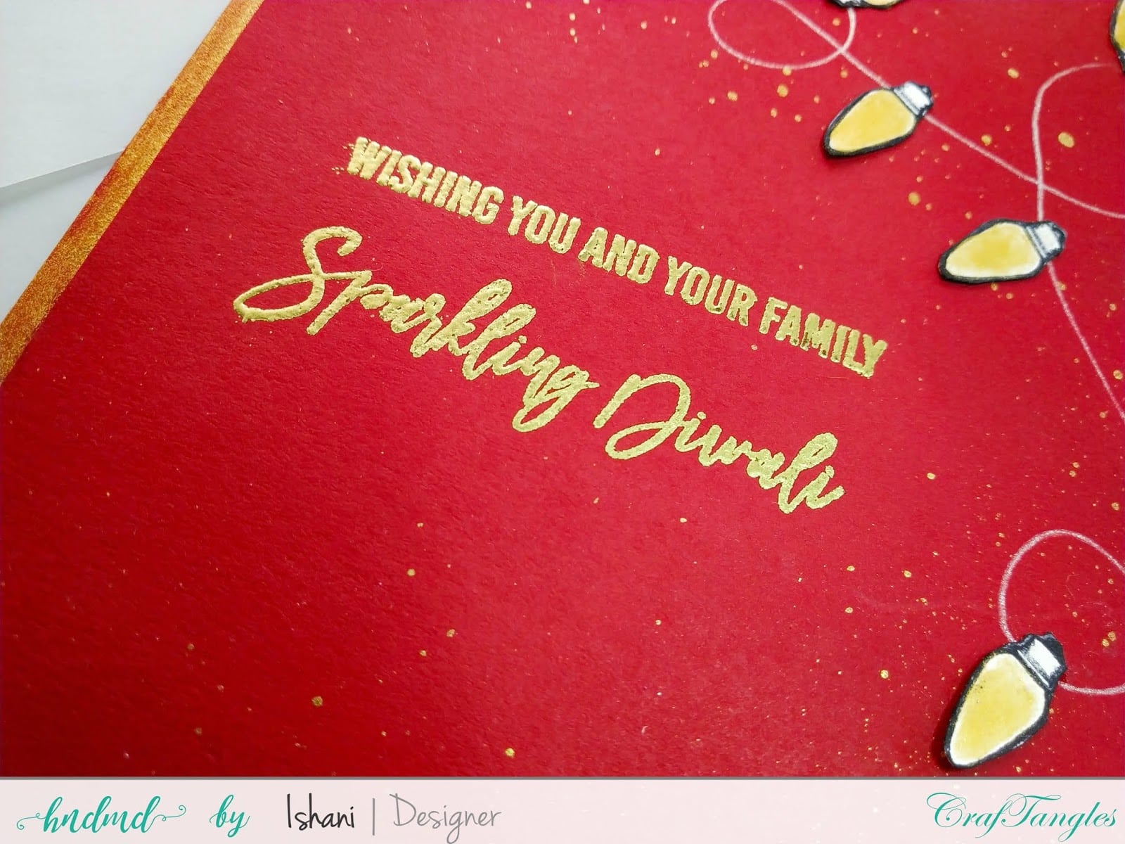 Craftangles Festive lights, Craftangles Diwali sentiments, Diwali cards, easy diwali cards, quick diwali cards, diwali lights card, handmade diwali cards