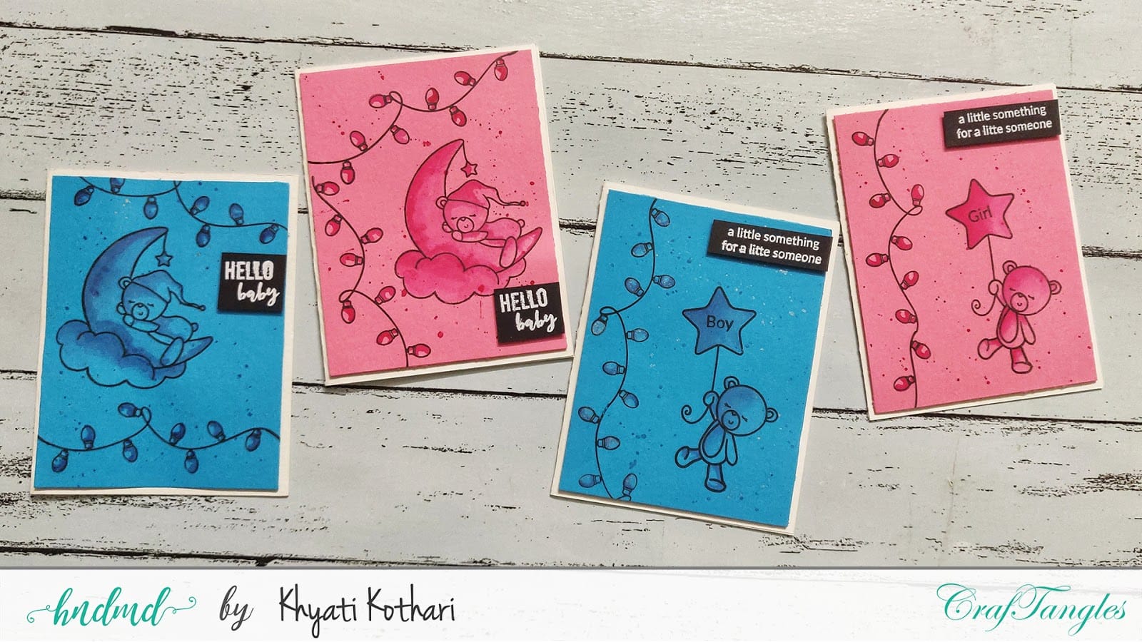 How to create Monochromatic Baby cards -- Cardmaking video tutorial 1