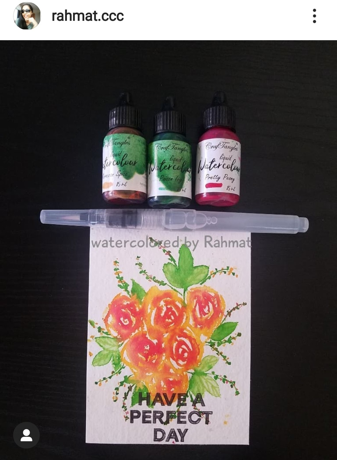 Freehand watercolord florals using Liquid watercolors 5