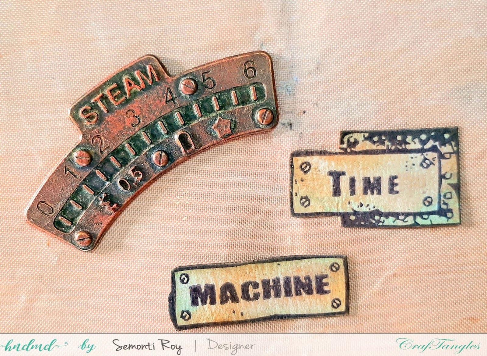 Time Machine Altered Box With Rust Effect Paste 9