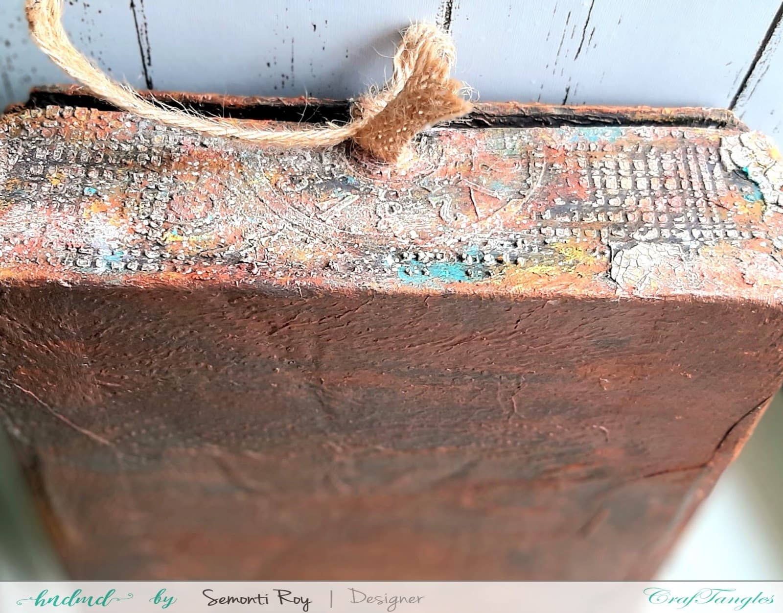 Time Machine Altered Box With Rust Effect Paste 15