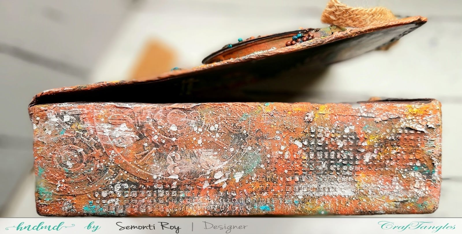 Time Machine Altered Box With Rust Effect Paste 10