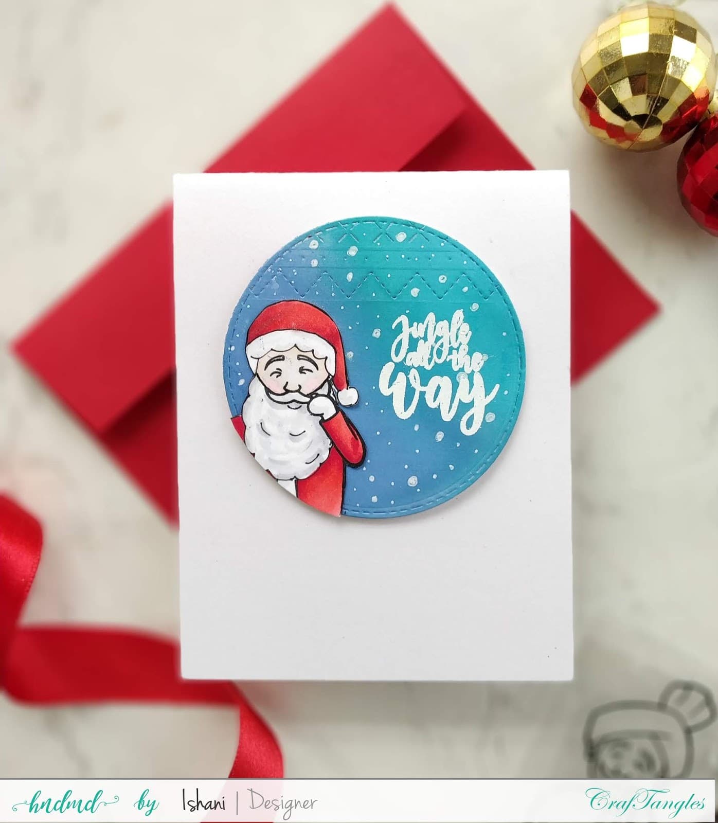 Use Non Christmas supplies for Christmas cards - Video tutorial 7