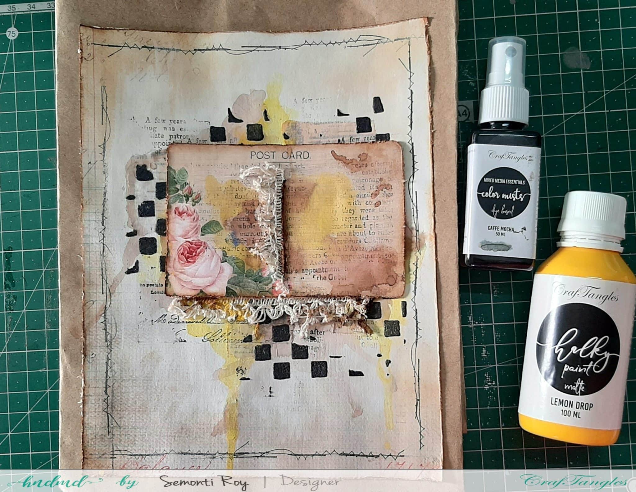 Designer Paper Gift Bag With Mixed Media Technique 11