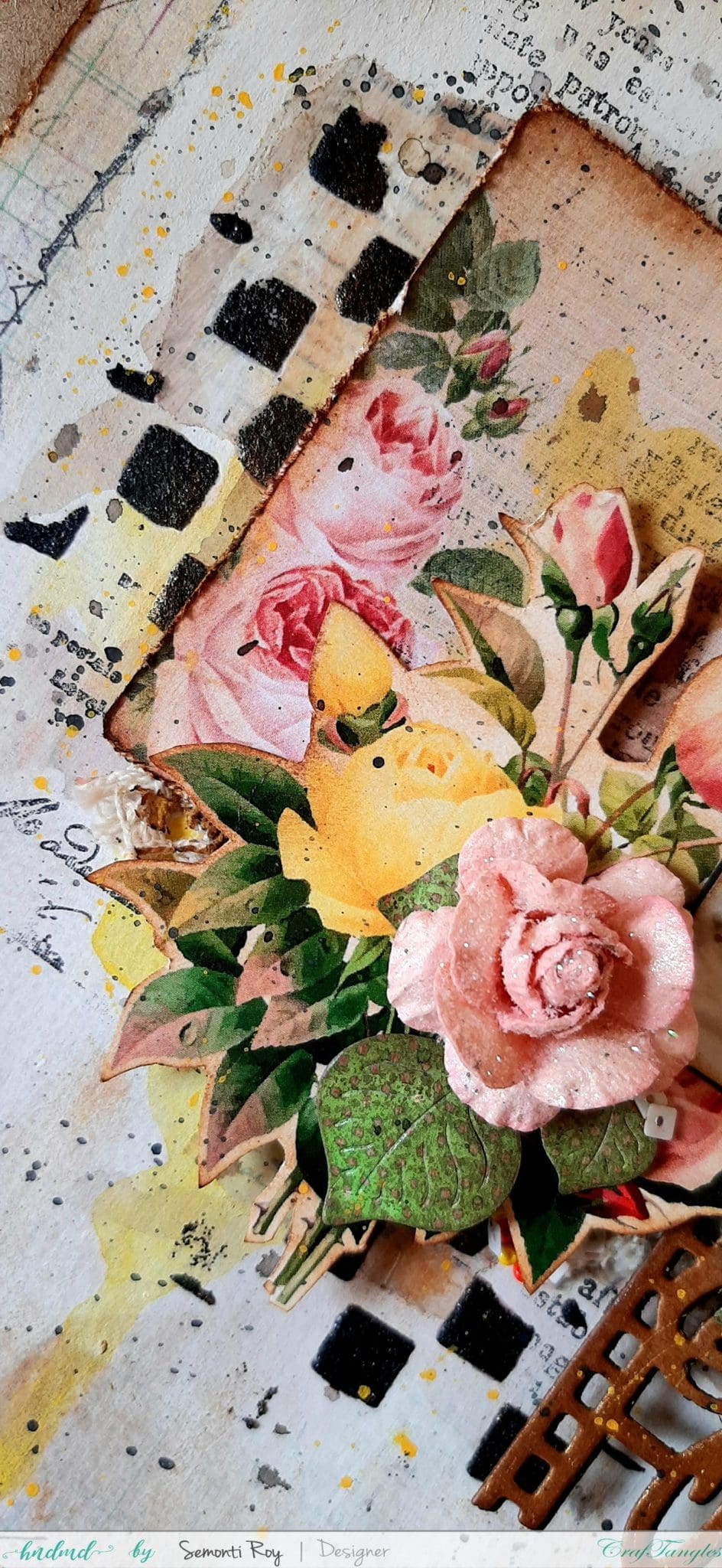 Designer Paper Gift Bag With Mixed Media Technique 14