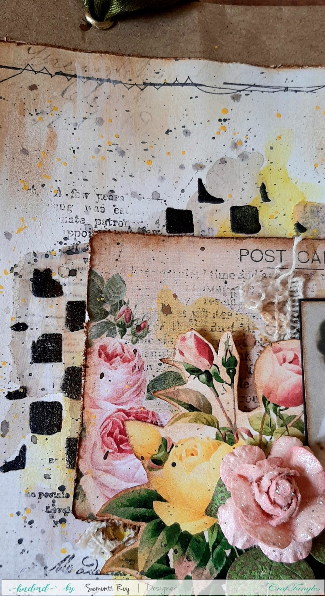 Designer Paper Gift Bag With Mixed Media Technique 17