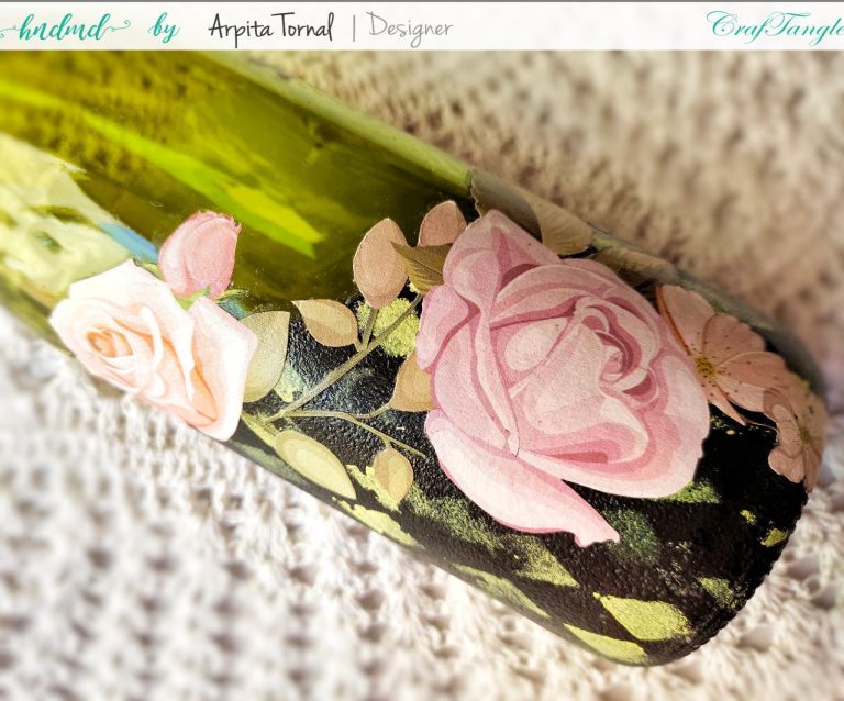 How to Decoupage on glass bottles 3