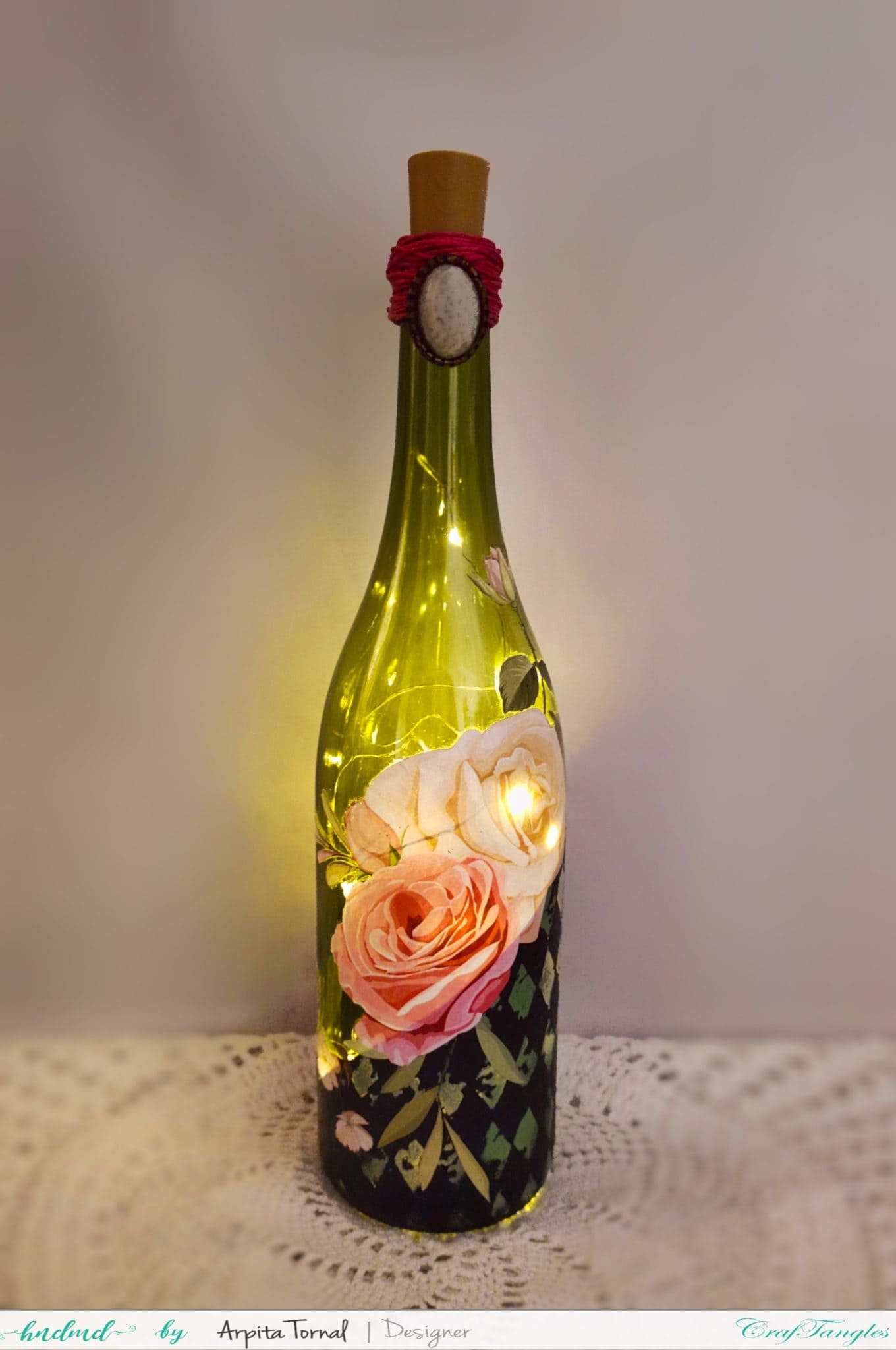 How to Decoupage on glass bottles 2