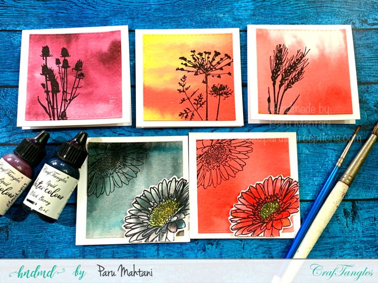 Watercolour mini note cards 1 Watercolour mini note cards