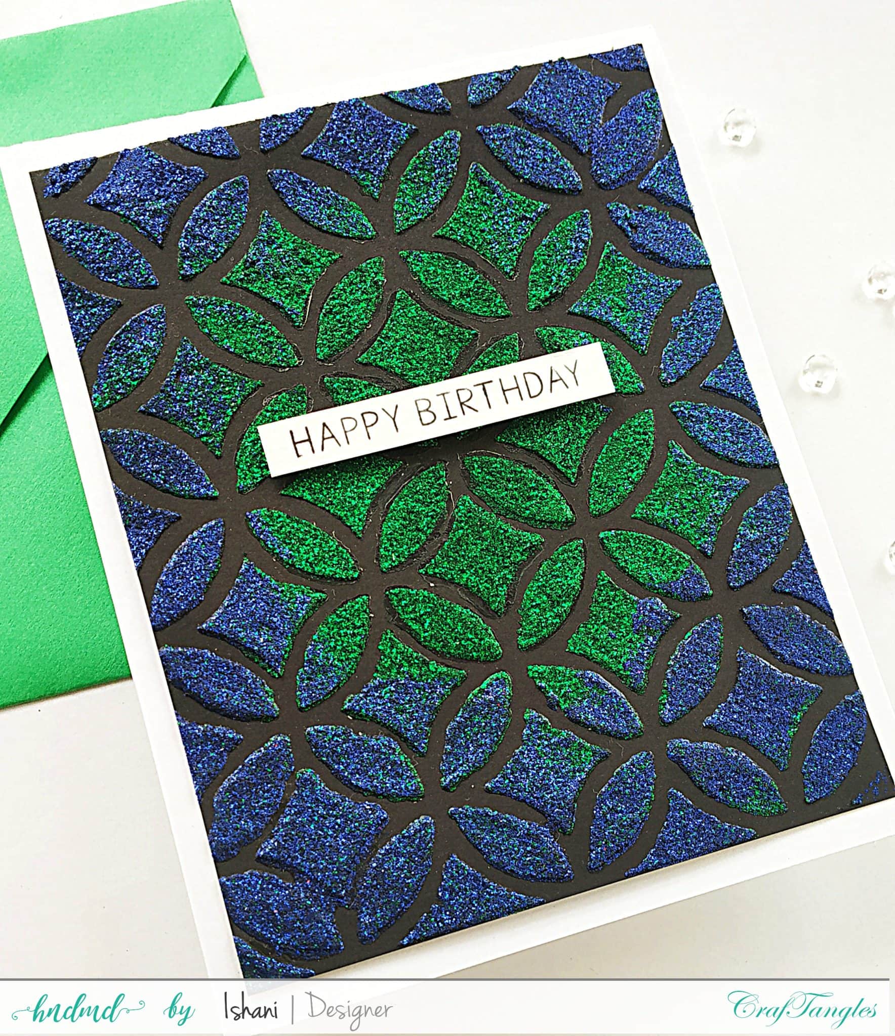 3 Beautiful Birthday cards with stencils 3