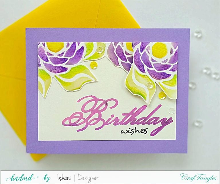 3 Beautiful Birthday cards with stencils 5