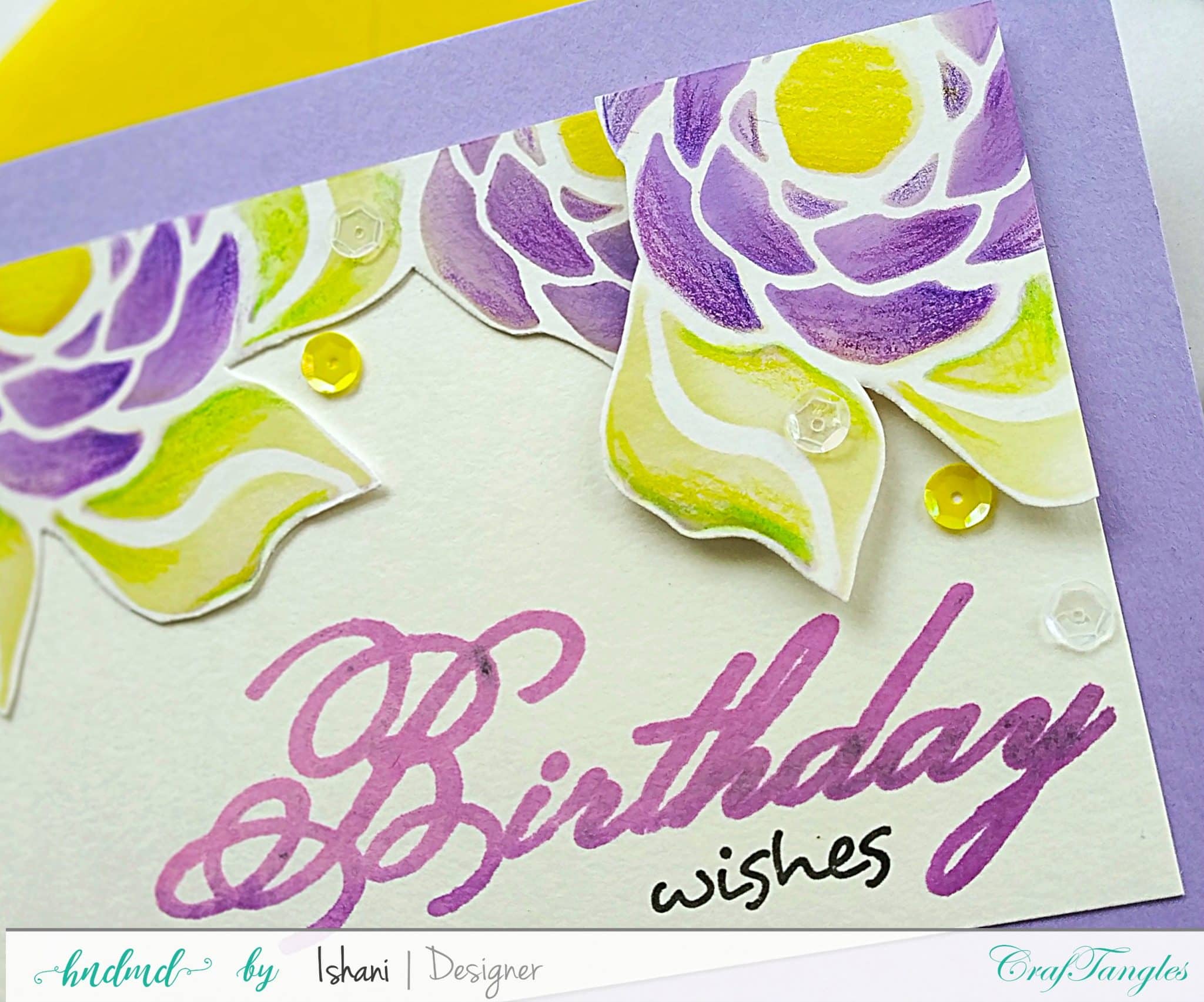 3 Beautiful Birthday cards with stencils 6