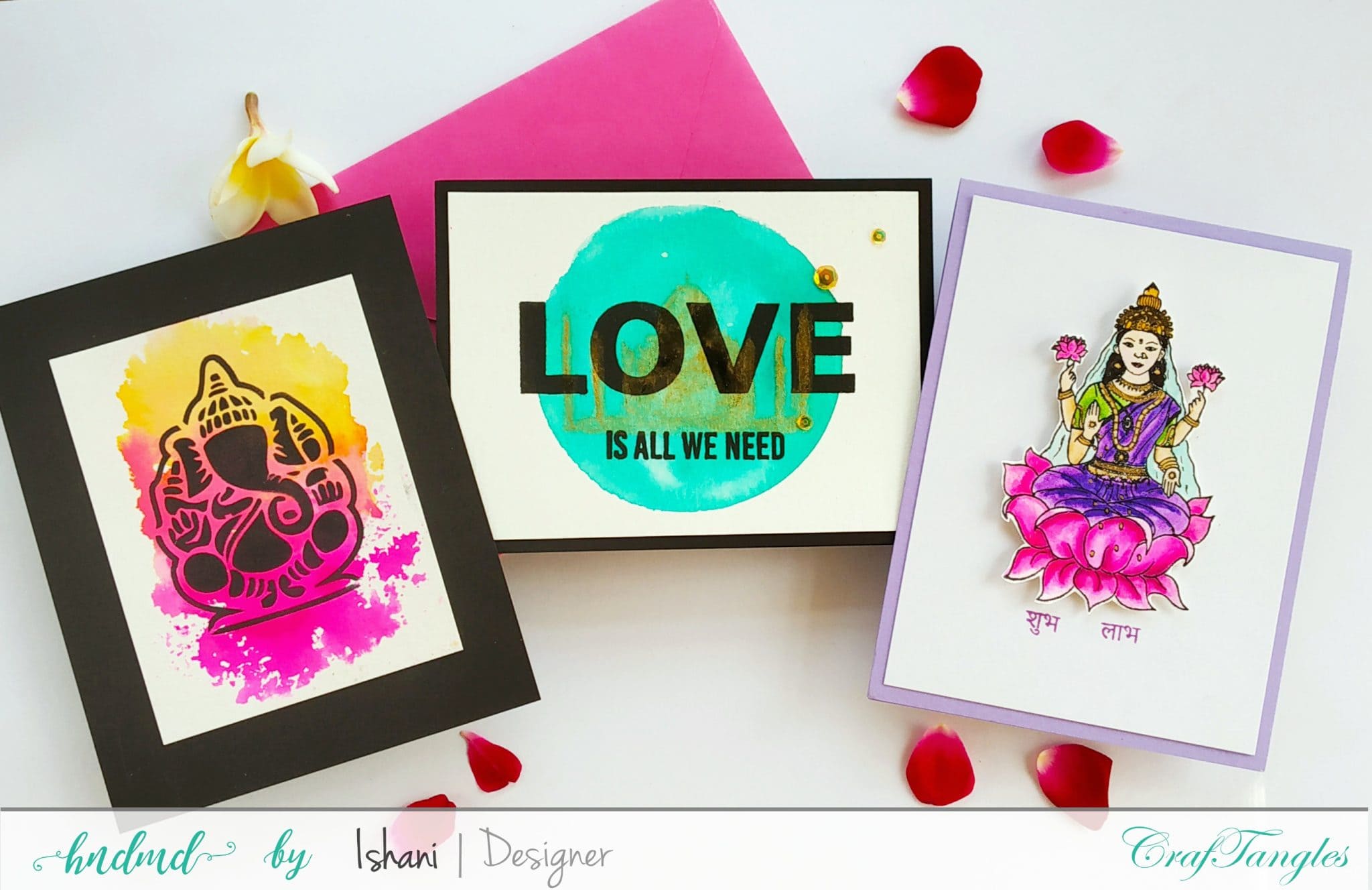 Indian themed cards - with Watercolours 8 watercolours