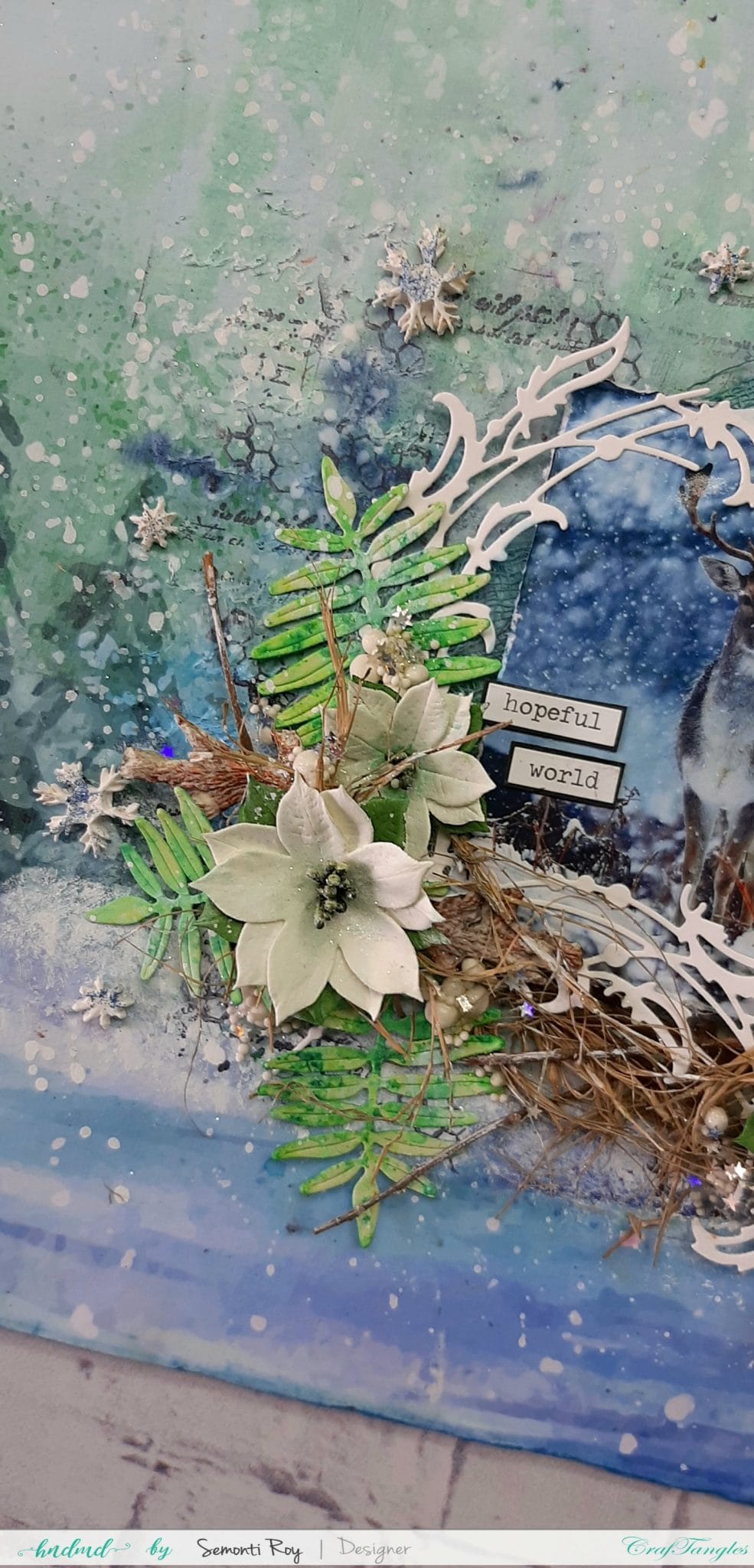 Mixed media layout on decoupage paper 3 Mixed media layout on decoupage paper 2