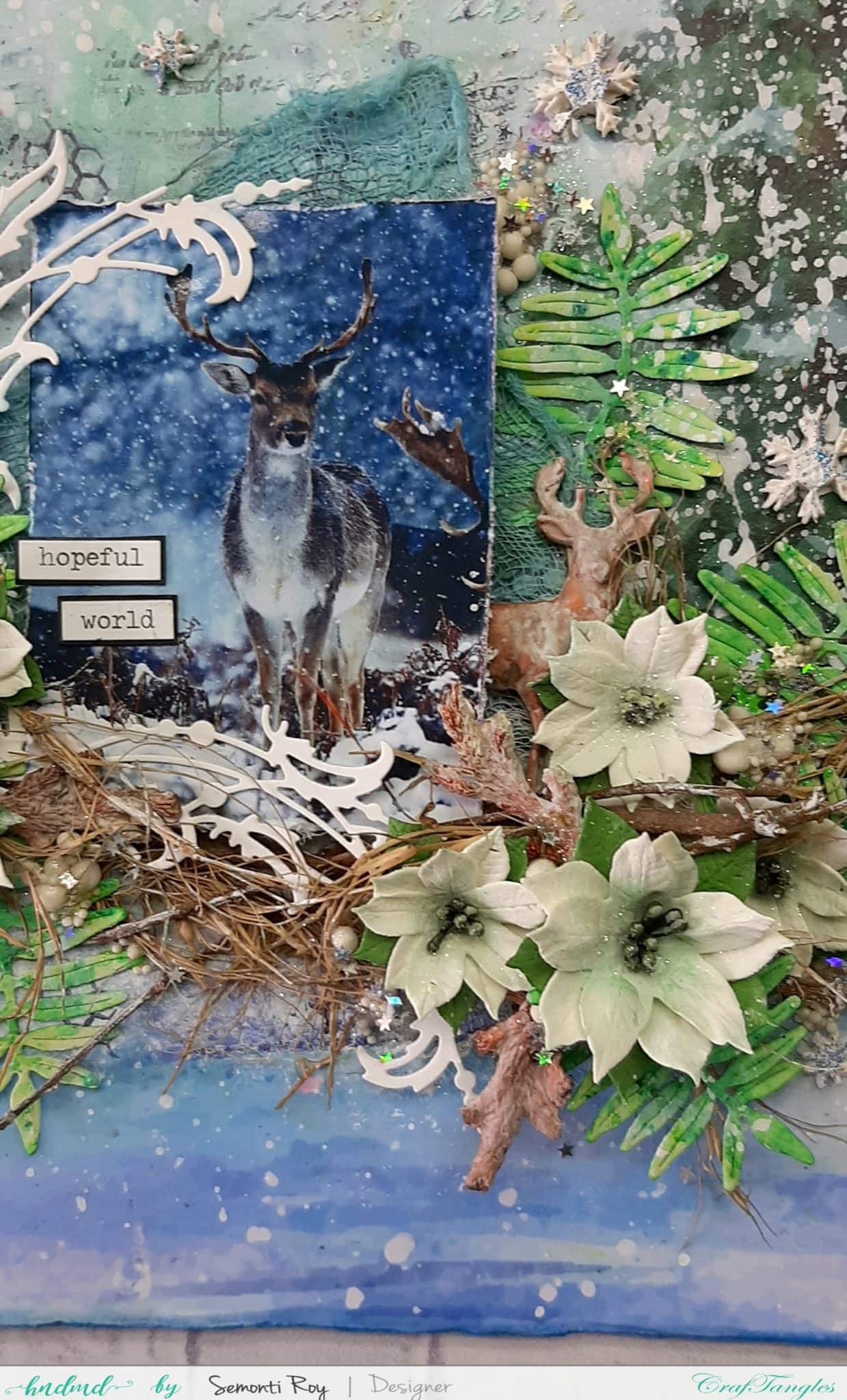 Mixed media layout on decoupage paper 4 Mixed media layout on decoupage paper 3