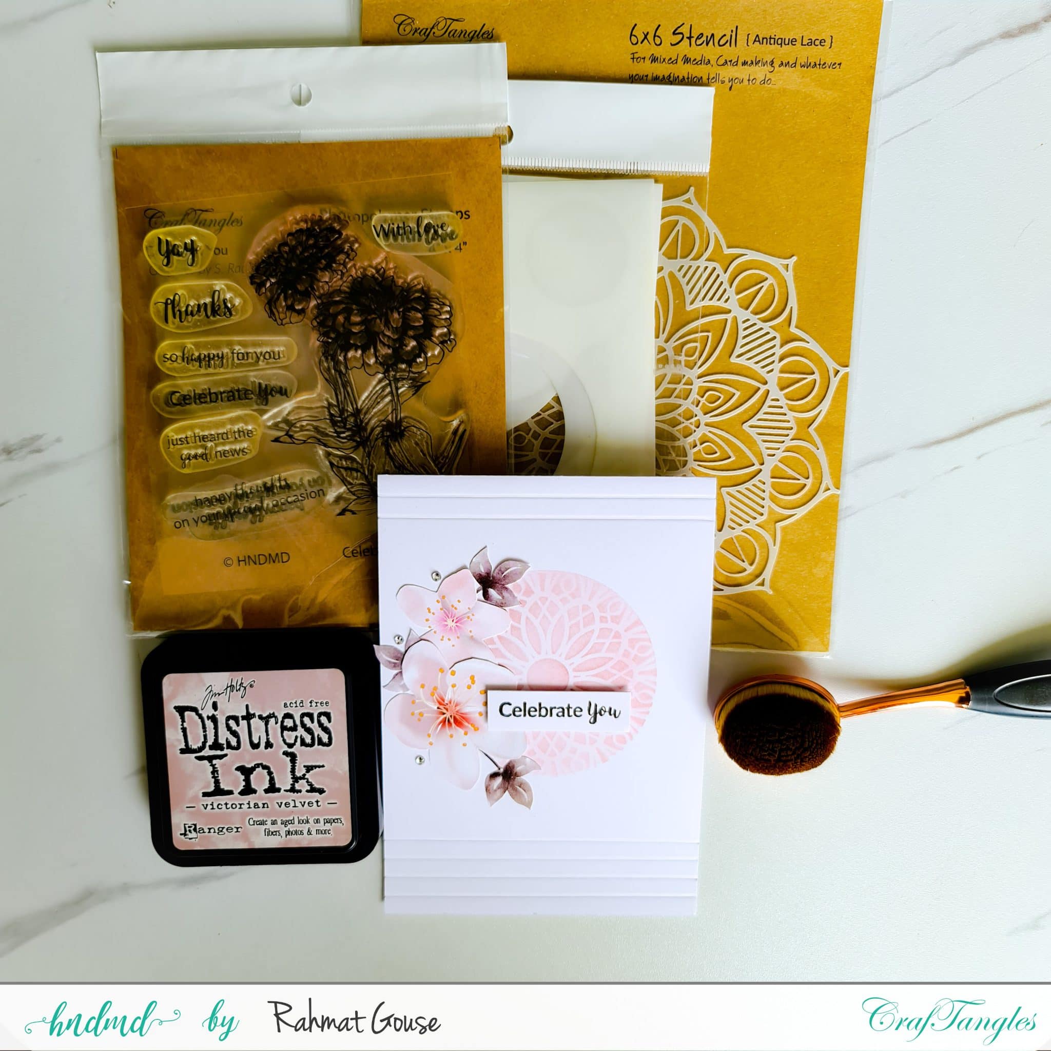 Quick floral cards using CrafTangles element packs 4