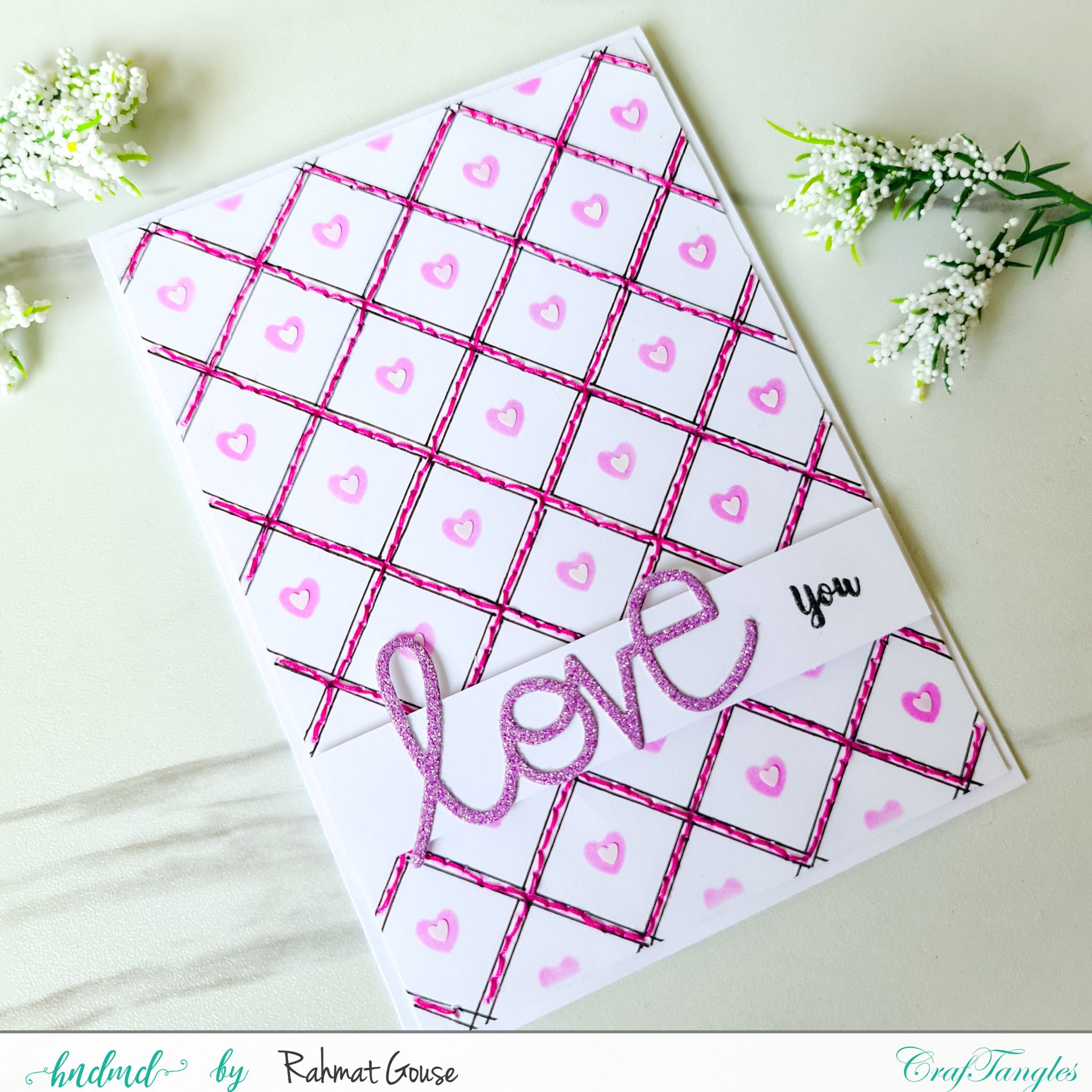 Sewing and stencil - 3 creative cards 5 second card