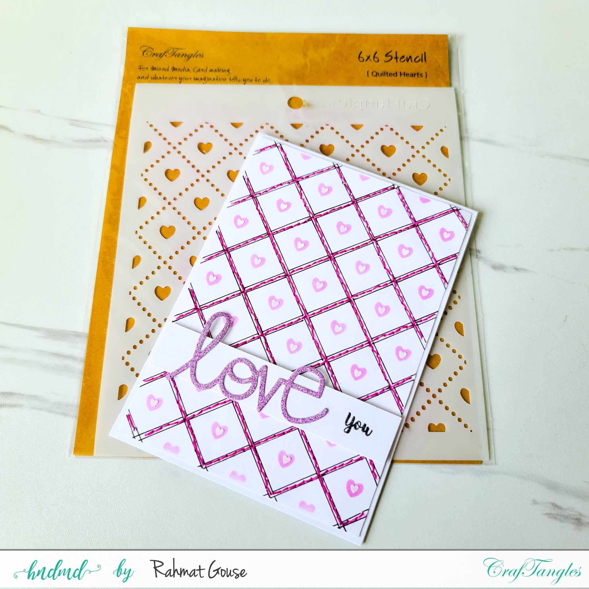 Sewing and stencil - 3 creative cards 6 card with product used